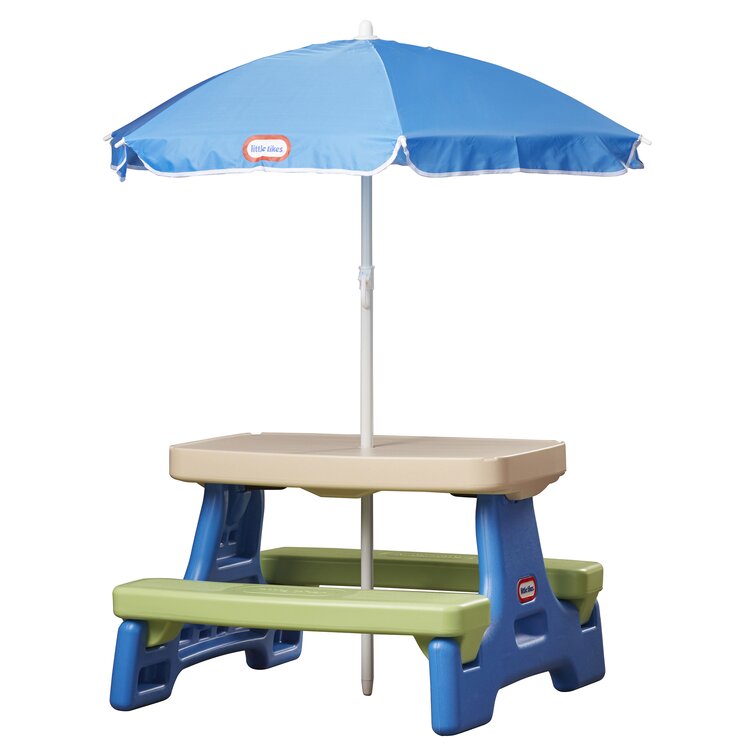 Little tikes easy store cheap kids picnic table with umbrella